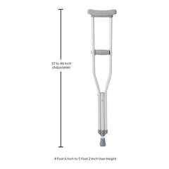 McKesson Underarm Crutches Youth | 350 lbs Capacity, Adjustable Height (4'6"–5'2")