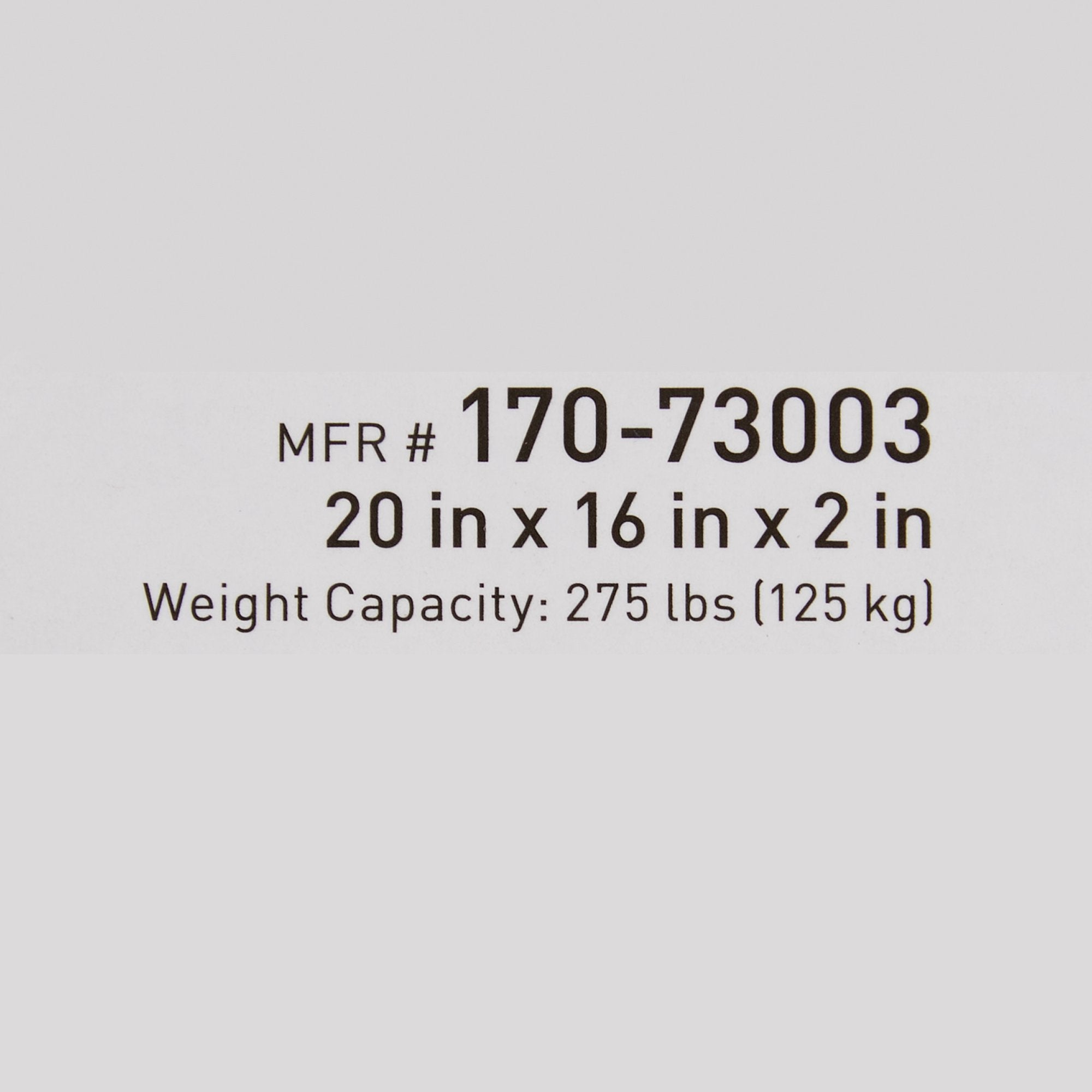 Seat Cushion McKesson 20 W X 16 L X 2 D Inch Foam / Gel, Packaging Type- Each