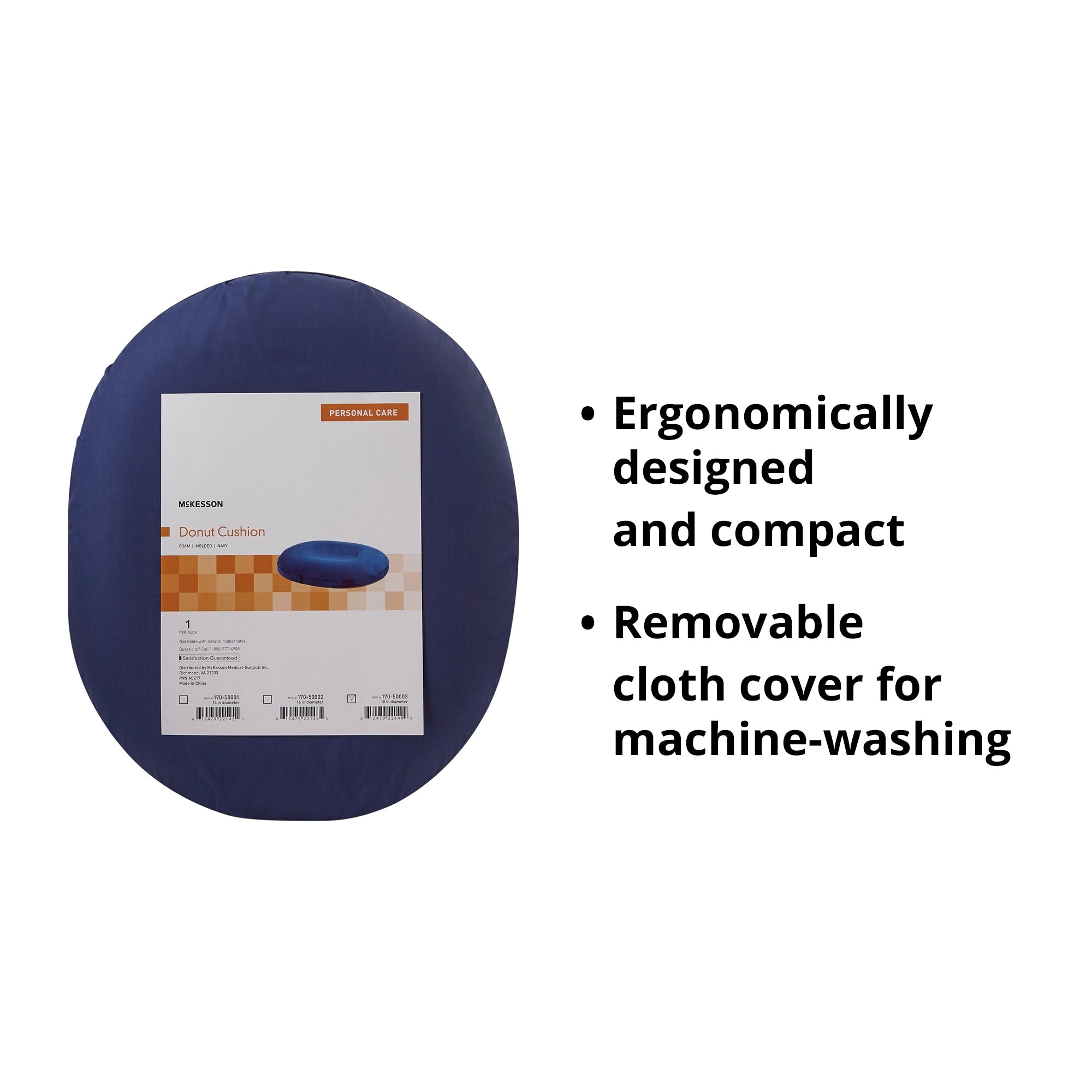 Donut Seat Cushion McKesson 18 Inch Diameter Foam, Packaging Type- Case