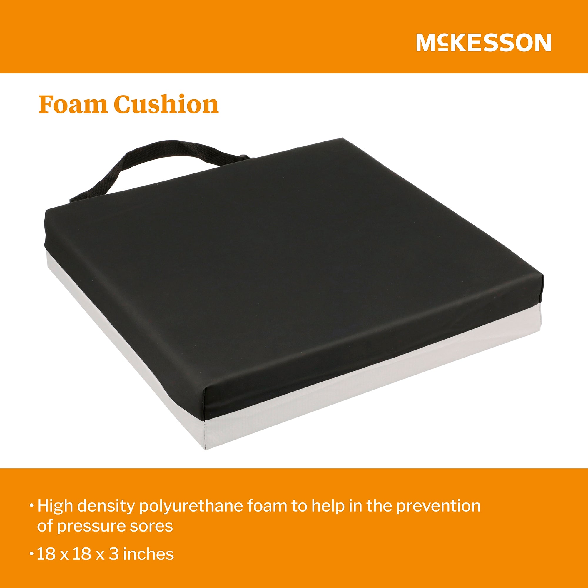 Seat Cushion McKesson 18 W X 18 L X 3 D Inch Foam, Packaging Type- Case