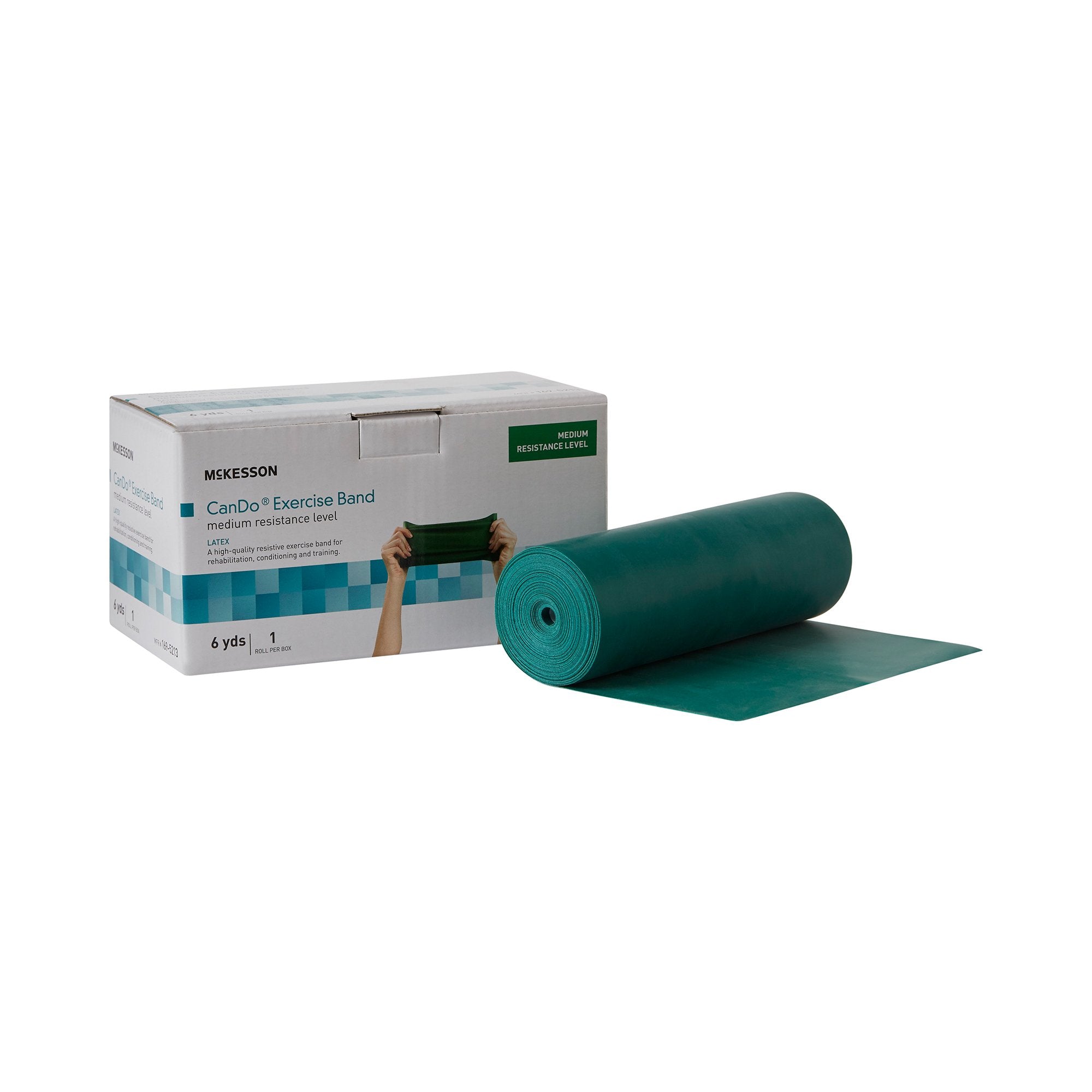 Exercise Resistance Band CanDo Green 5 Inch X 6 Yard Medium Resistance, Packaging Type- Each