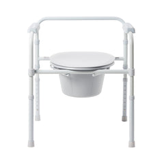 3-in-1 Commode Chair McKesson Fixed Arms Steel Frame Back Bar 13-1/4 Inch Seat Width 350 lbs. Weight Capacity, Packaging Type- Case