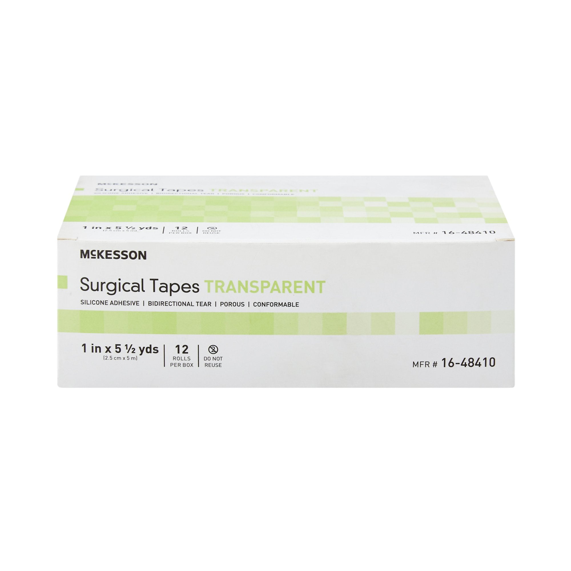 Medical Tape McKesson Transparent 1 Inch X 5-1/2 Yard Plastic / Silicone NonSterile