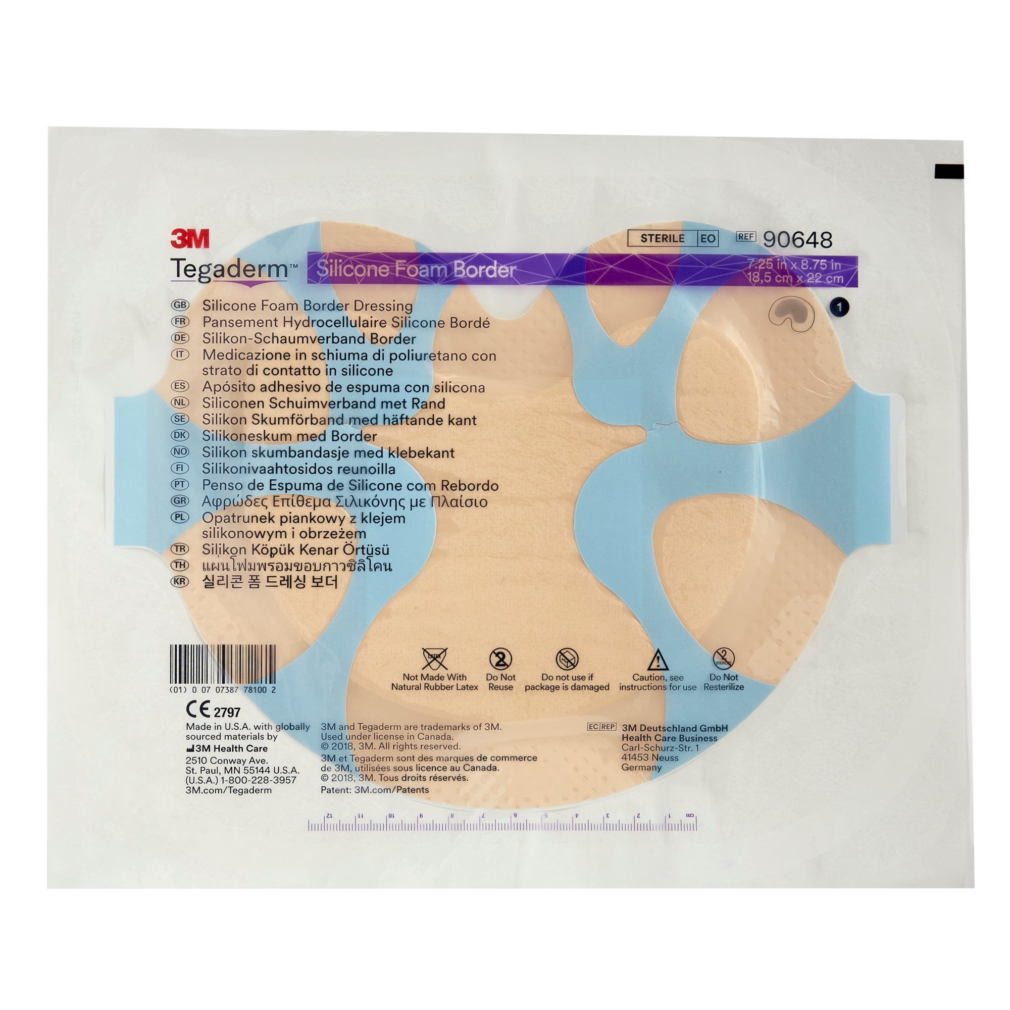 Foam Dressing 3M Tegaderm 7-1/4 X 8-3/4 Inch With Border Film Backing Silicone Adhesive Large Sacral Sterile, Packaging Type- Case