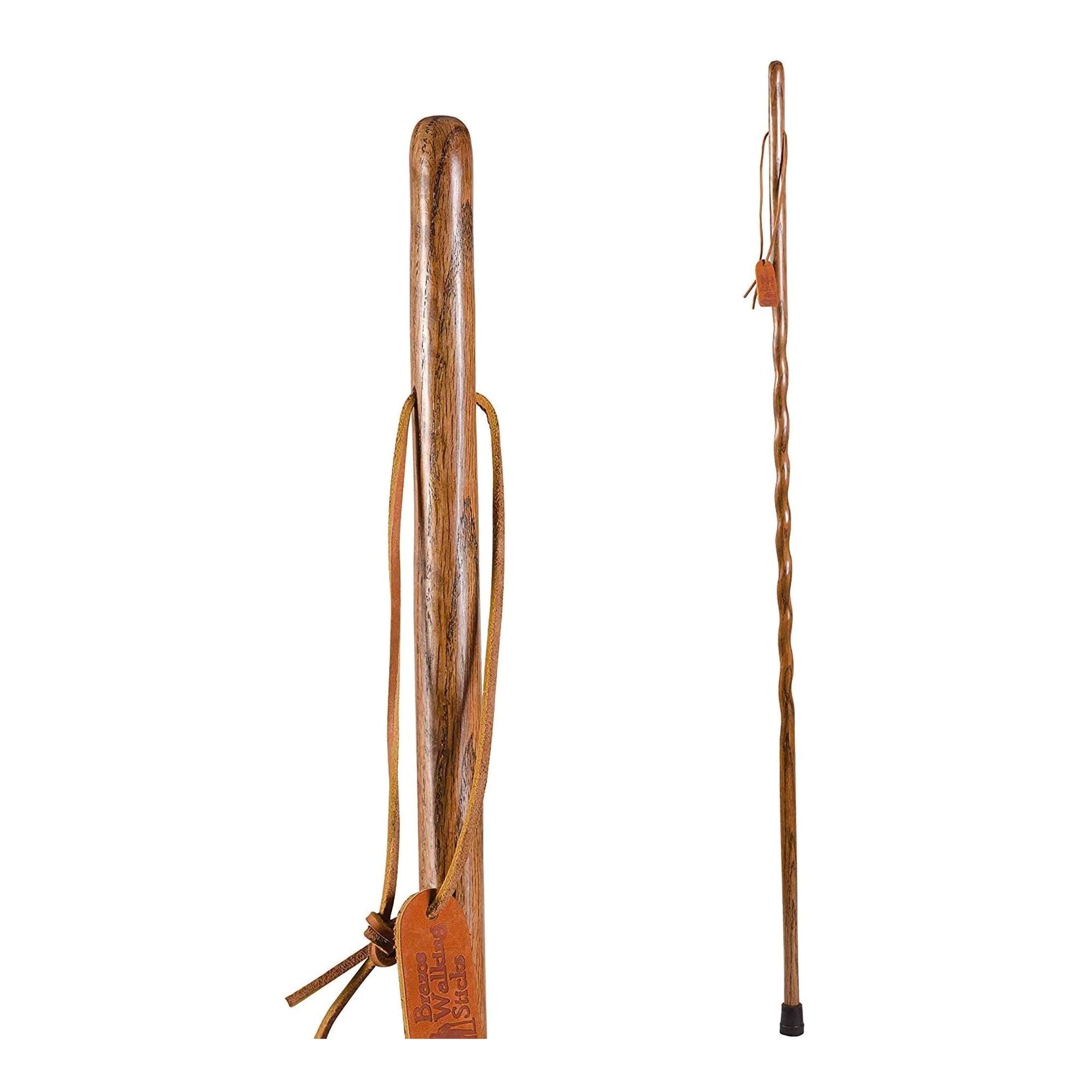 Walking Stick Brazos Twisted Backpacker Wood 58 Inch Height Brown Oak