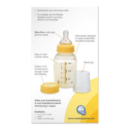 Breast Milk Storage Bottle Medela 5 oz. Plastic,Packaging Type- Each