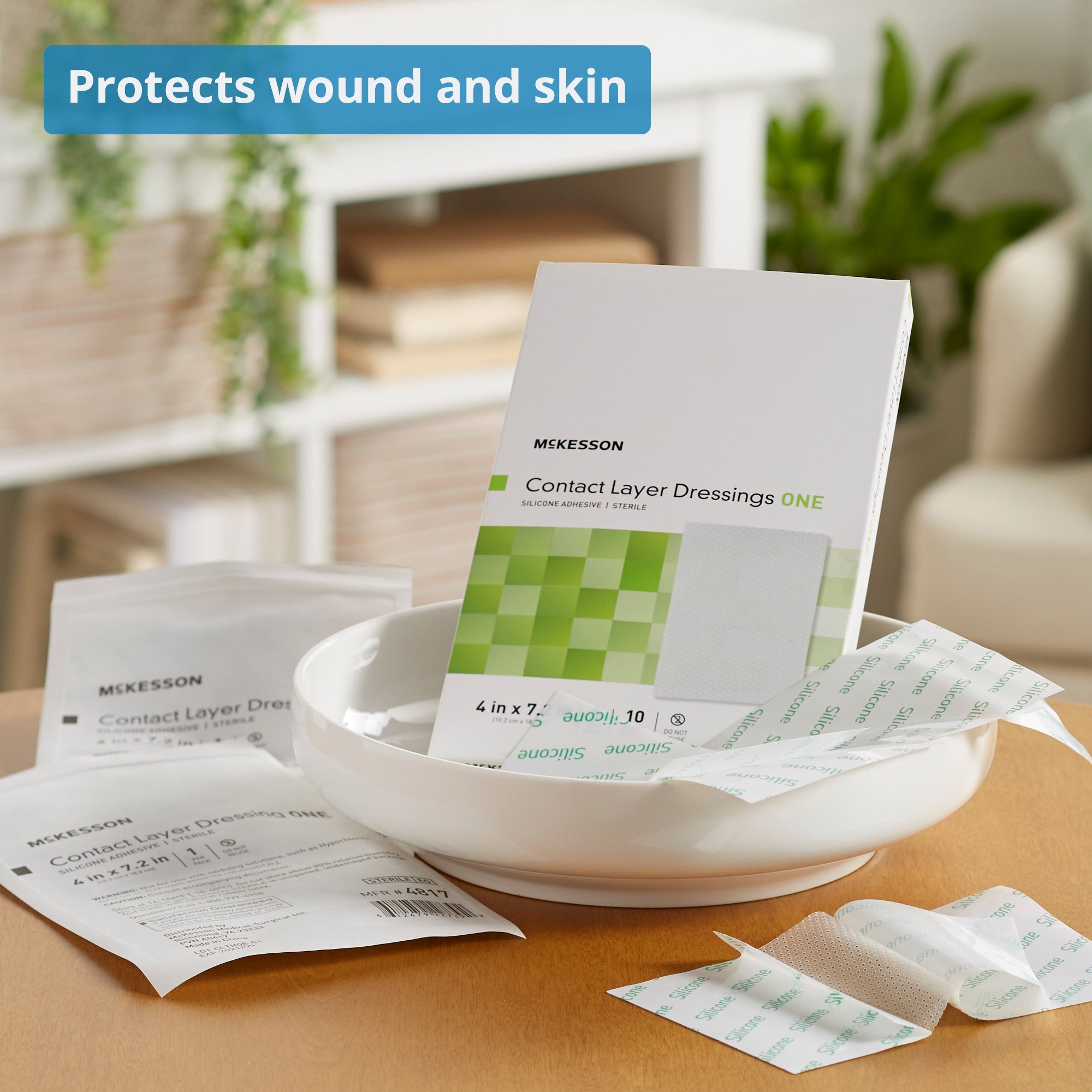 Wound Contact Layer Dressing McKesson 4 X 7.2 Inch Sterile, Packaging Type- Case