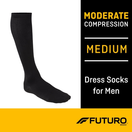 Compression Socks 3M Futuro Revitalizing Over the Calf Medium Black Closed Toe,Packaging Type- Box