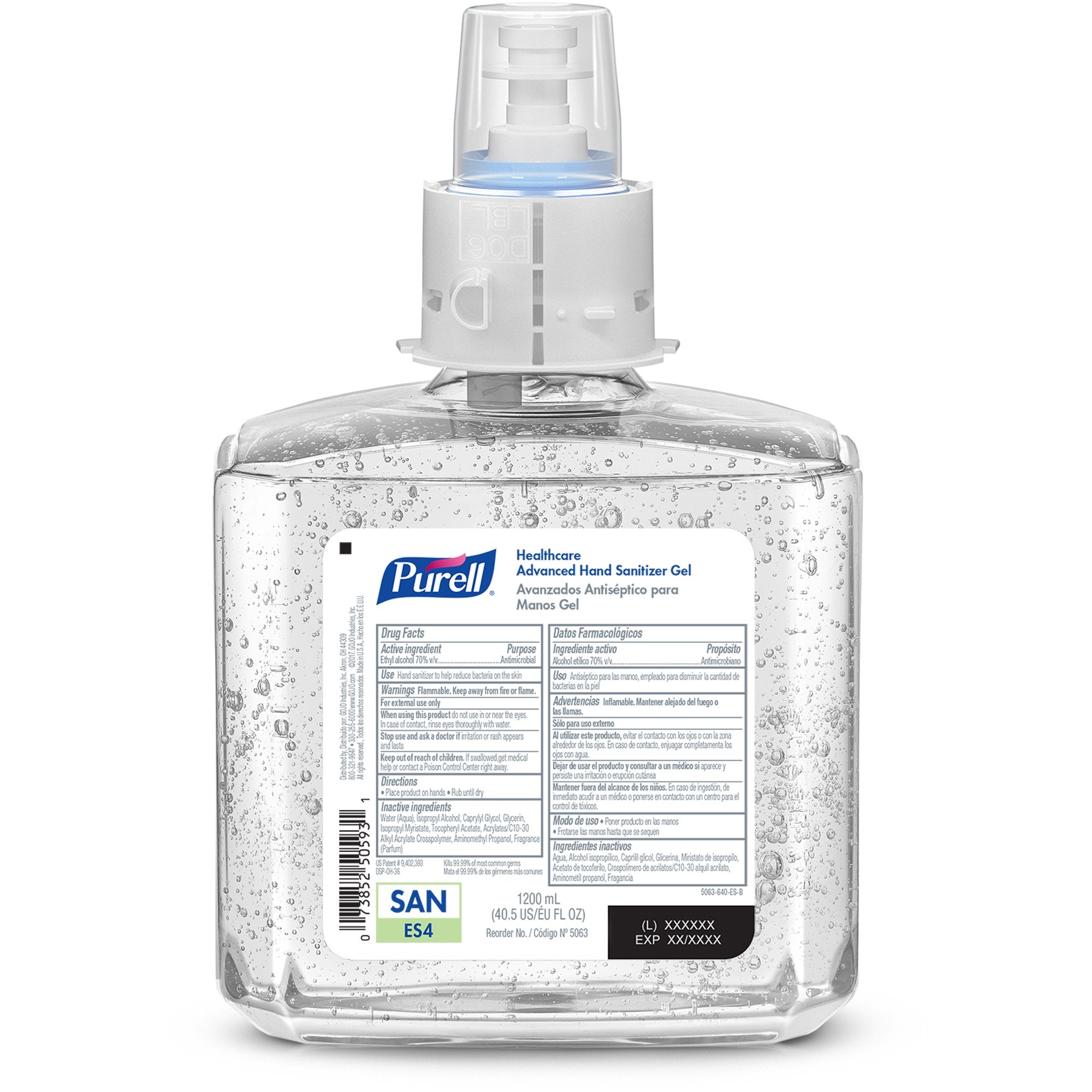 Hand Sanitizer Purell Healthcare Advanced 1,200 mL Ethyl Alcohol Gel Dispenser Refill Bottle, Packaging Type- Case