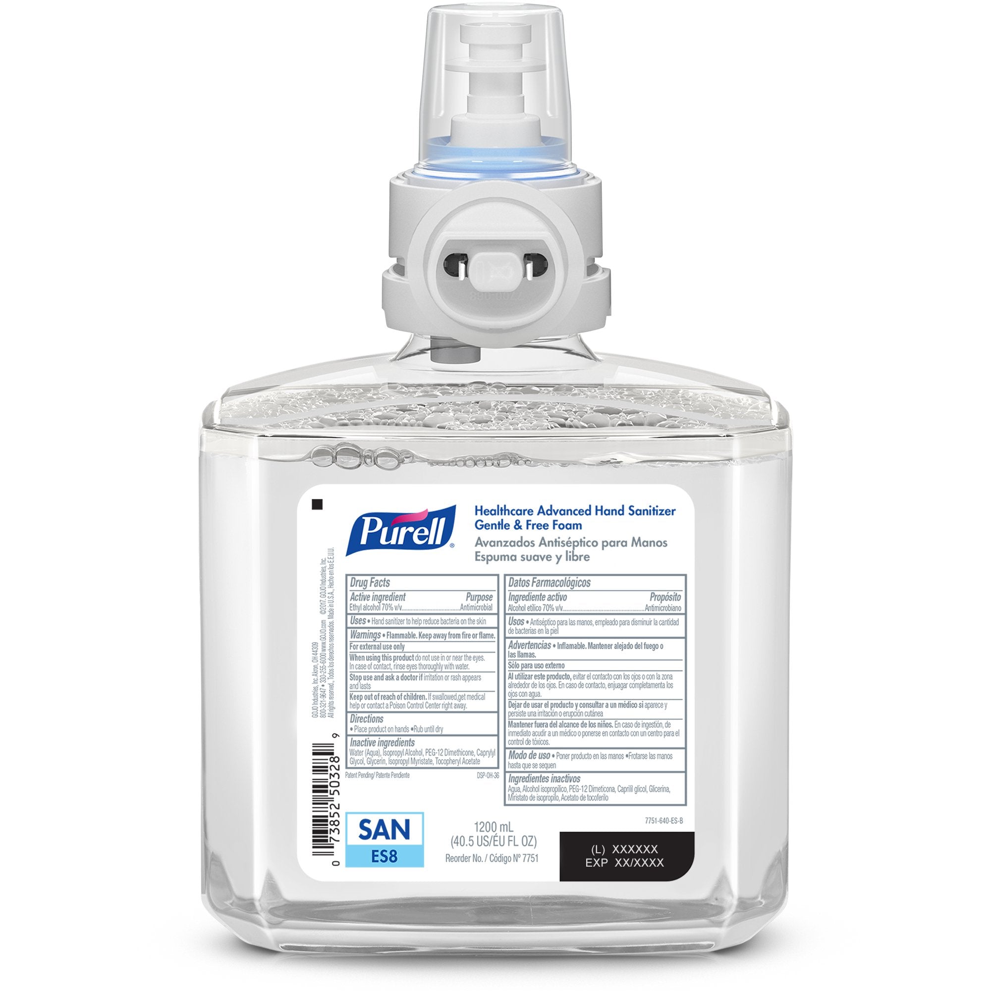 Purell Healthcare Advanced Gentle & Free Hand Sanitizer Foam – 70% Ethyl Alcohol, 1200 mL ES8 Refill (Case of 2)