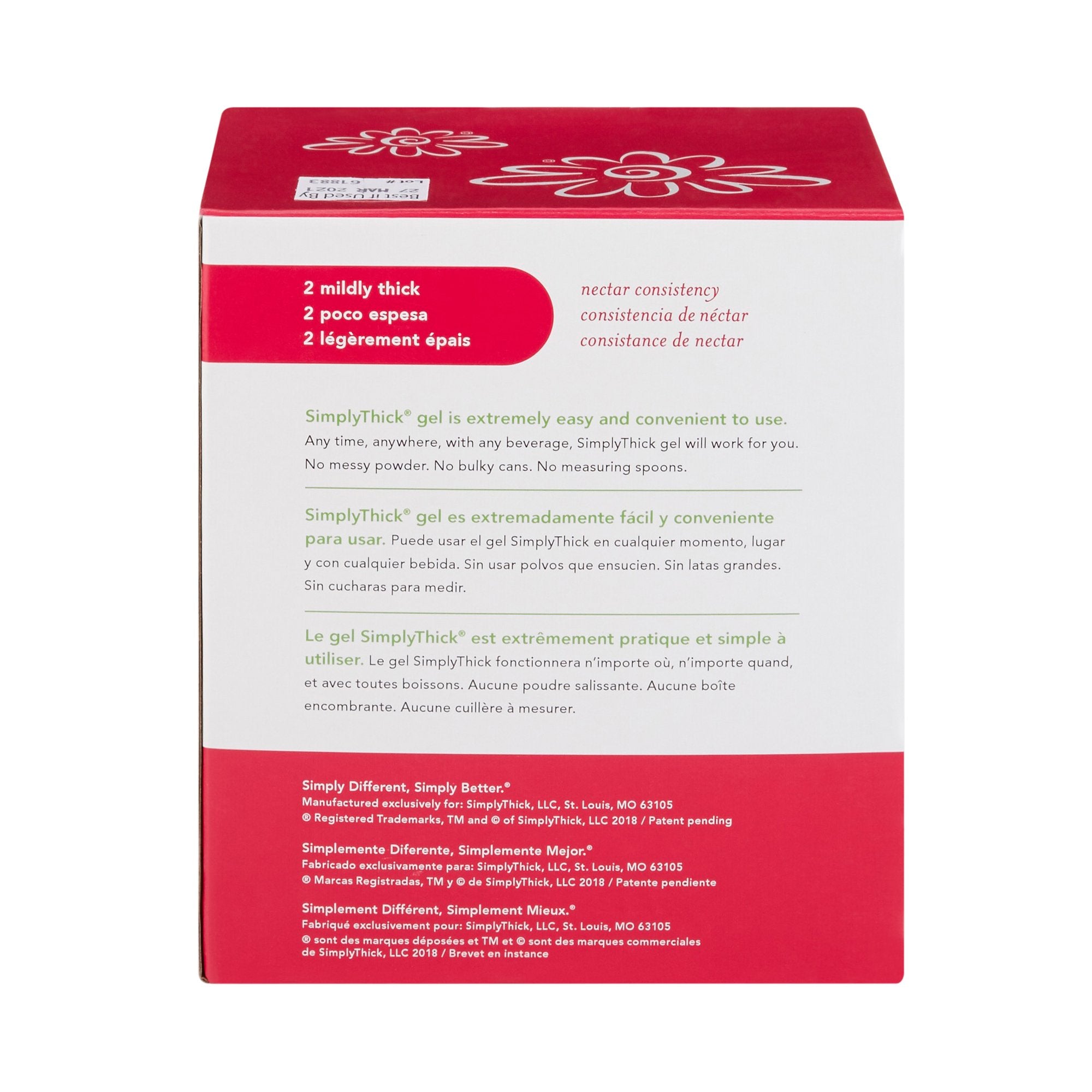 Food and Beverage Thickener SimplyThick Easy Mix 6 Gram Individual Packet Unflavored Gel IDDSI Level 2 Mildly Thick,Packaging Type- Each