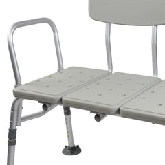 McKesson Knocked Down Bath Transfer Bench Removable Arm Rail 17-1/2 to 22-1/2 Inch Seat Height 400 lbs. Weight Capacity, Packaging Type- Case