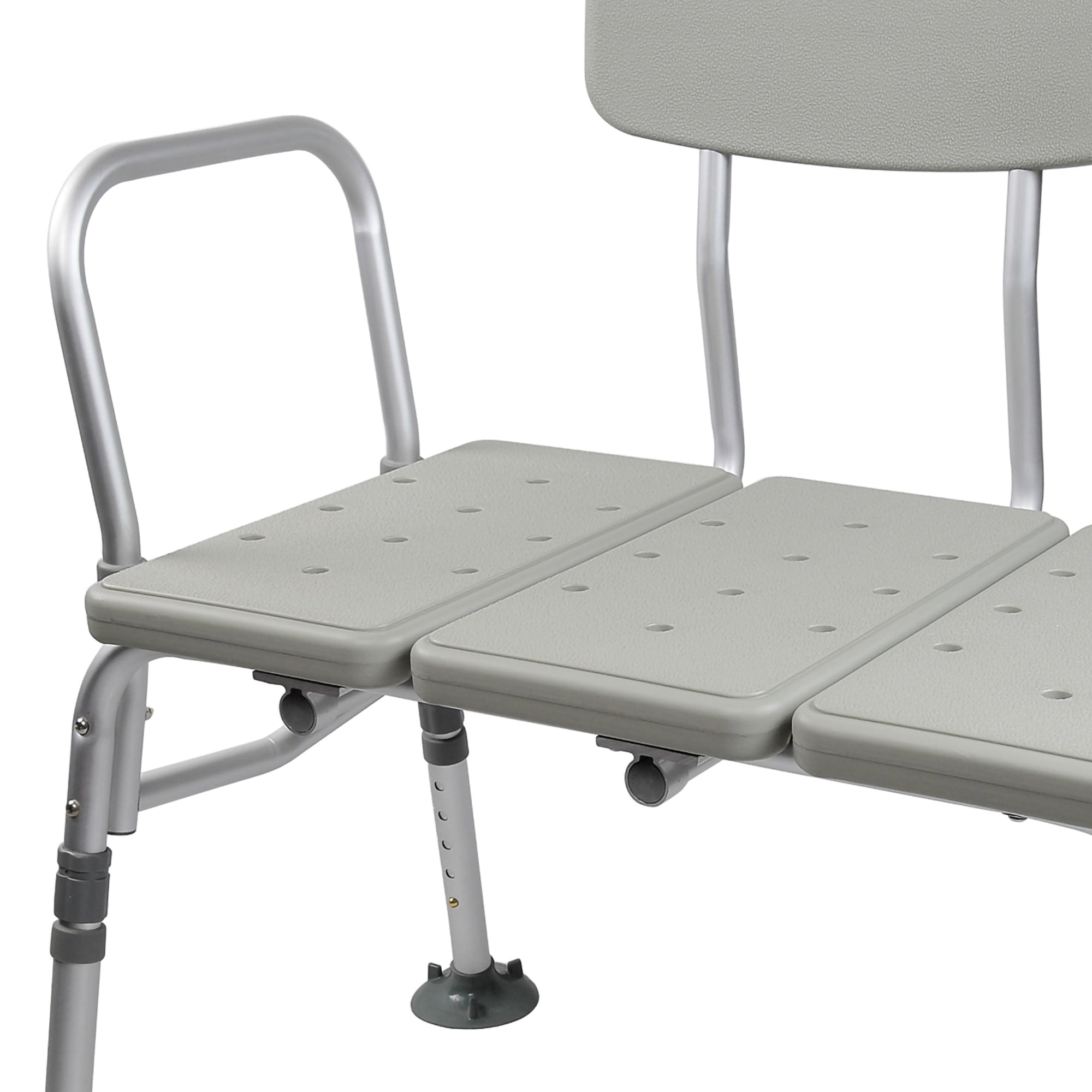 McKesson Knocked Down Bath Transfer Bench Removable Arm Rail 17-1/2 to 22-1/2 Inch Seat Height 400 lbs. Weight Capacity, Packaging Type- Case