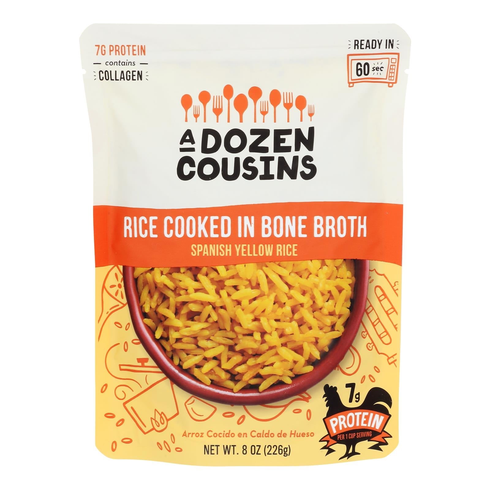 A Dozen Cousins - Arroz amarillo español listo para comer - Caja de 6-8 oz