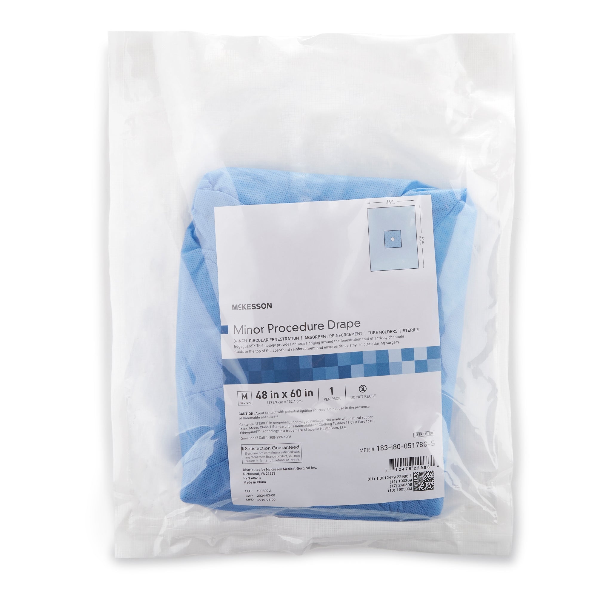 Surgical Drape McKesson Minor Procedure Drape 48 W X 60 L Inch Sterile, Packaging Type- Case