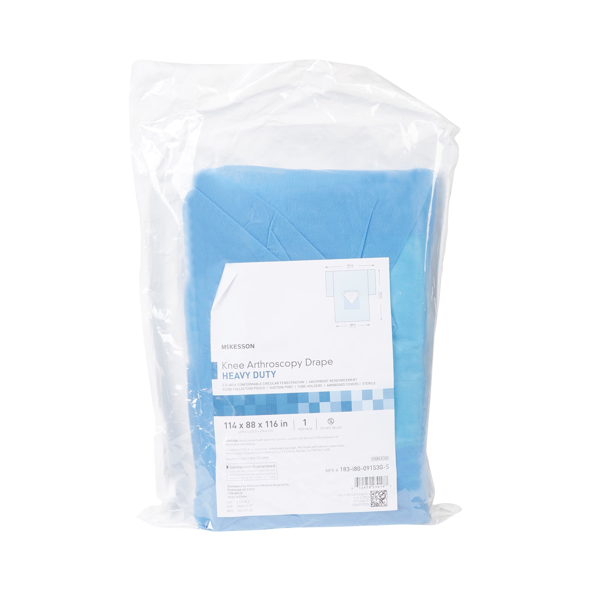 Orthopedic Drape McKesson Heavy-Duty Knee Arthroscopy Drape 114 W X 88 W X 116 L Inch Sterile, Packaging Type- Case