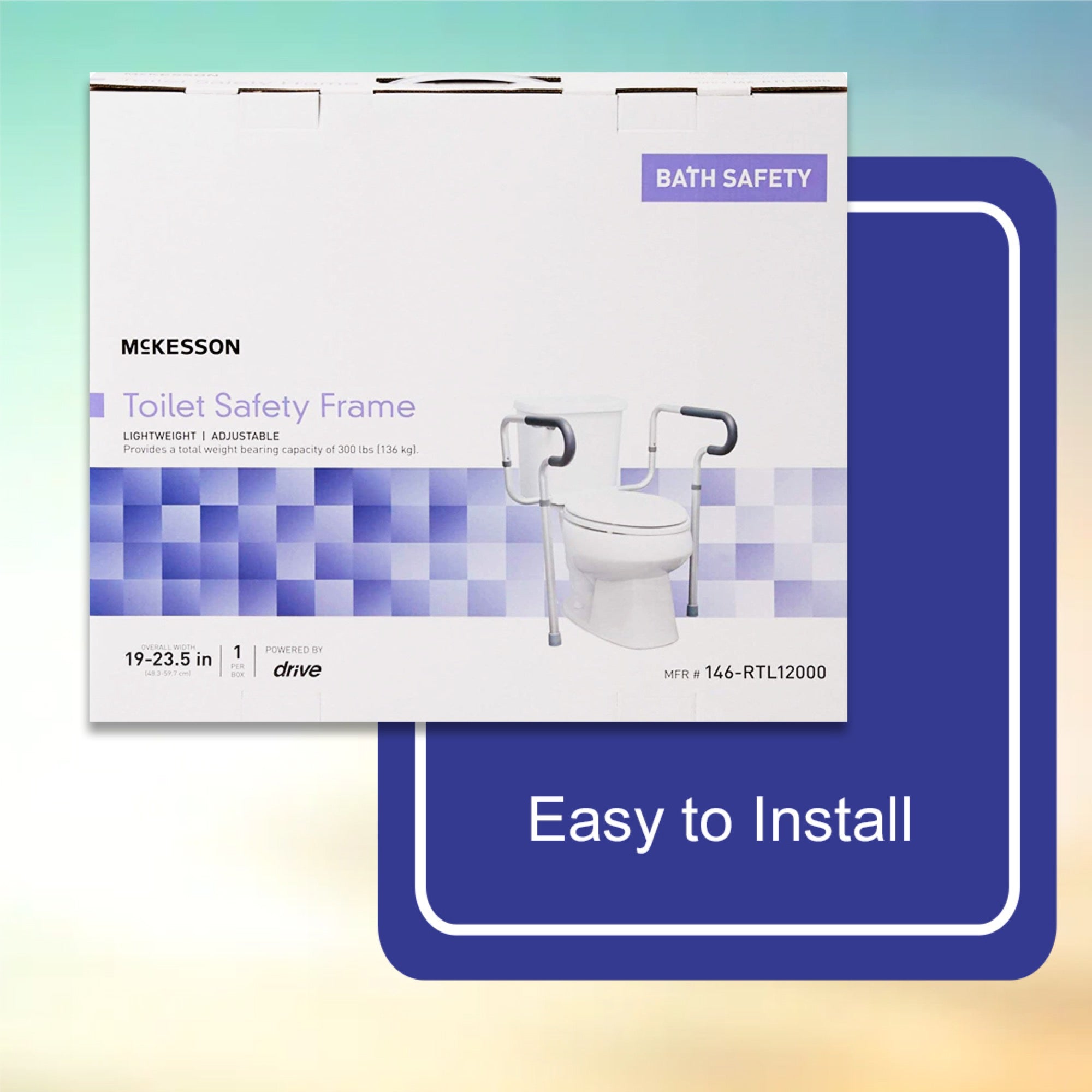 McKesson Toilet Safety Rail Aluminum Support