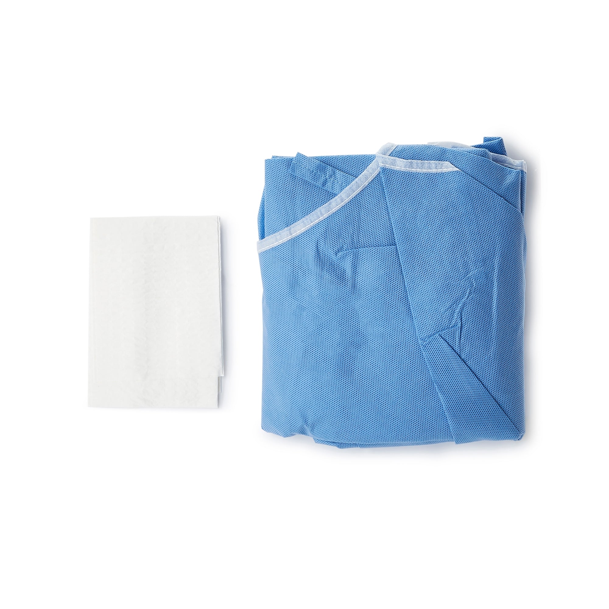 Non-Reinforced Surgical Gown with Towel McKesson Medium Blue Sterile AAMI Level 3 Disposable, Packaging Type- Case