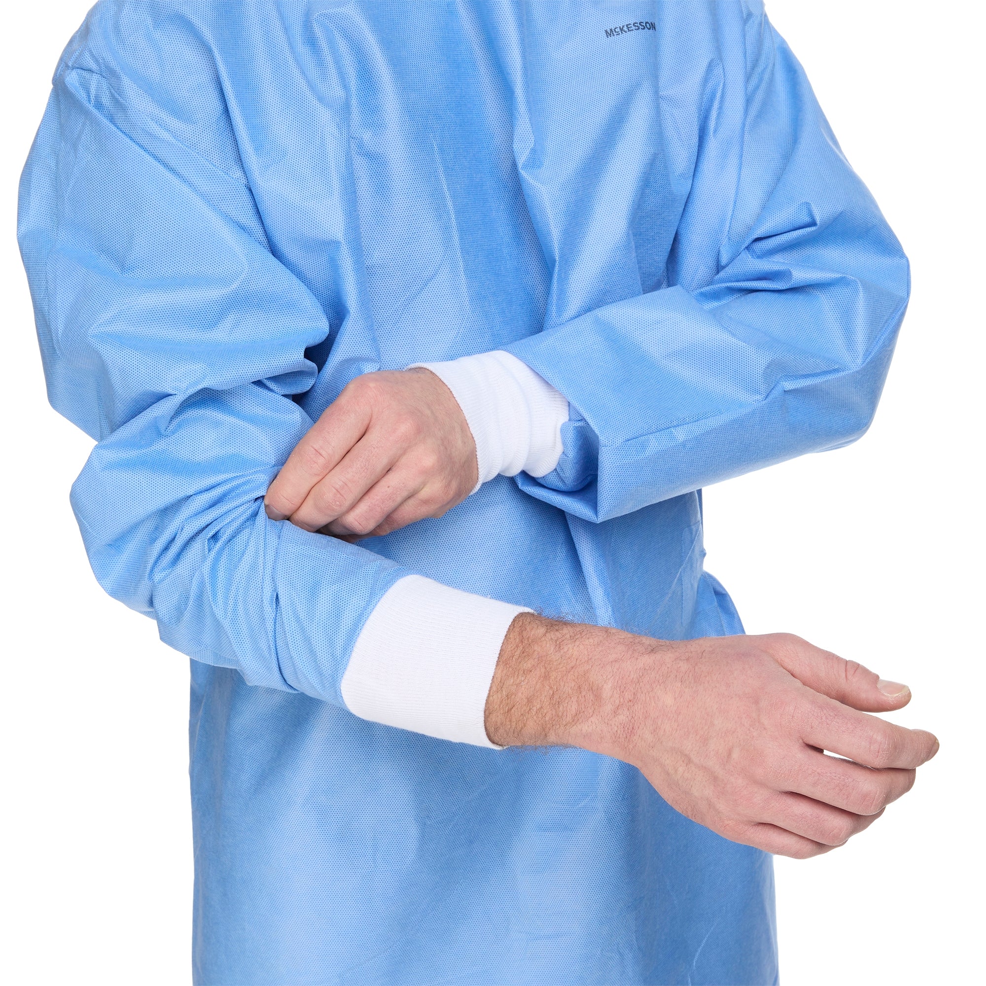 Non-Reinforced Surgical Gown with Towel McKesson X-Large Blue Sterile AAMI Level 3 Disposable, Packaging Type- Case