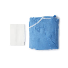 Non-Reinforced Surgical Gown with Towel McKesson 3X-Large Blue Sterile AAMI Level 3 Disposable, Packaging Type- Case