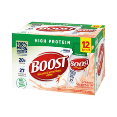 Oral Supplement Boost High Protein Creamy Strawberry Flavor Liquid 8 oz. Bottle | 24/Case