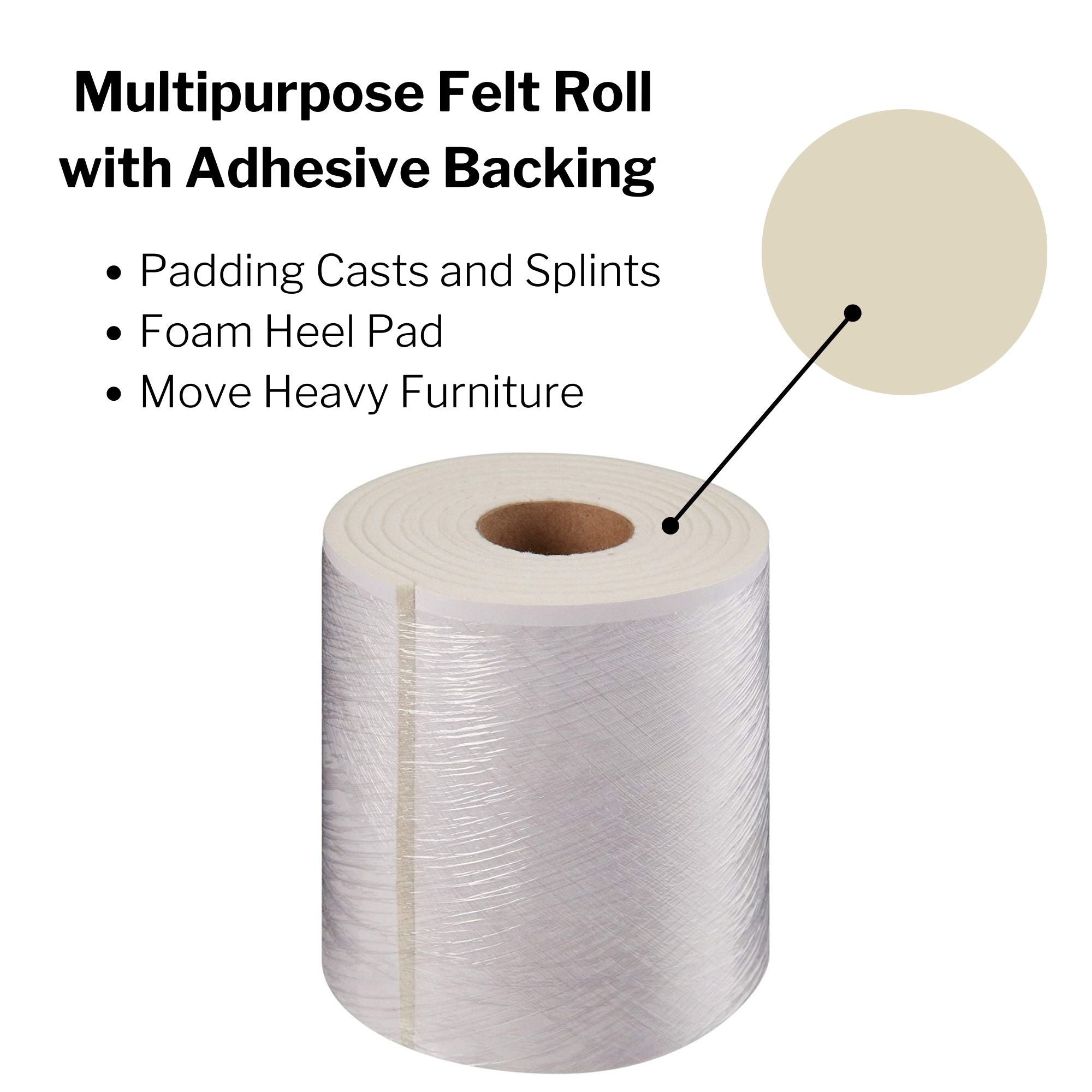 Orthopedic Felt Roll Adhesive McKesson 6 Inch X 2.5 Yard Wool / Rayon NonSterile, Packaging Type- Case