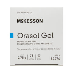 Oral Pain Relief McKesson 20% Strength Benzocaine Oral Gel 0.75 Gram, Packaging Type- Case