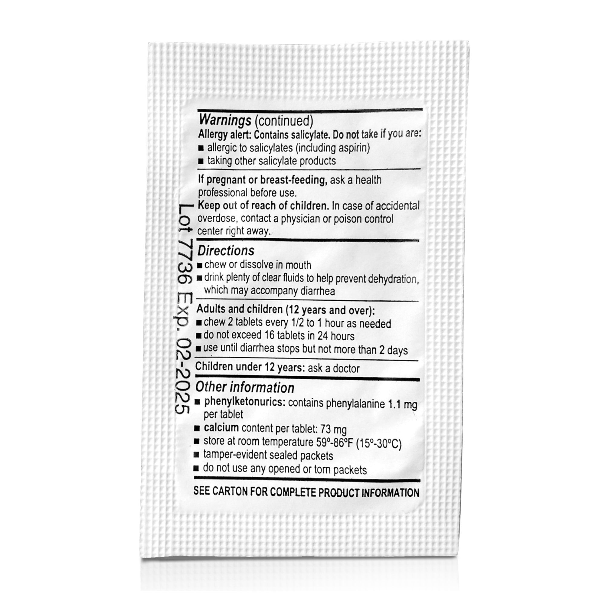 Anti-Diarrheal McKesson Brand 262 mg Strength Tablet 100 per Box