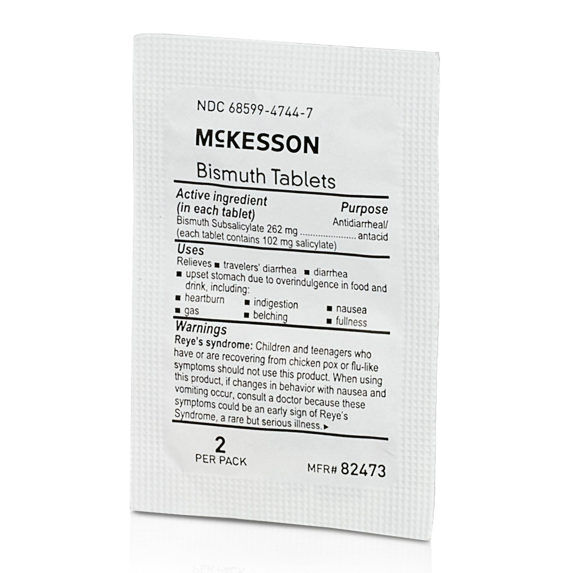 Anti-Diarrheal McKesson Brand 262 mg Strength Tablet 100 per Box