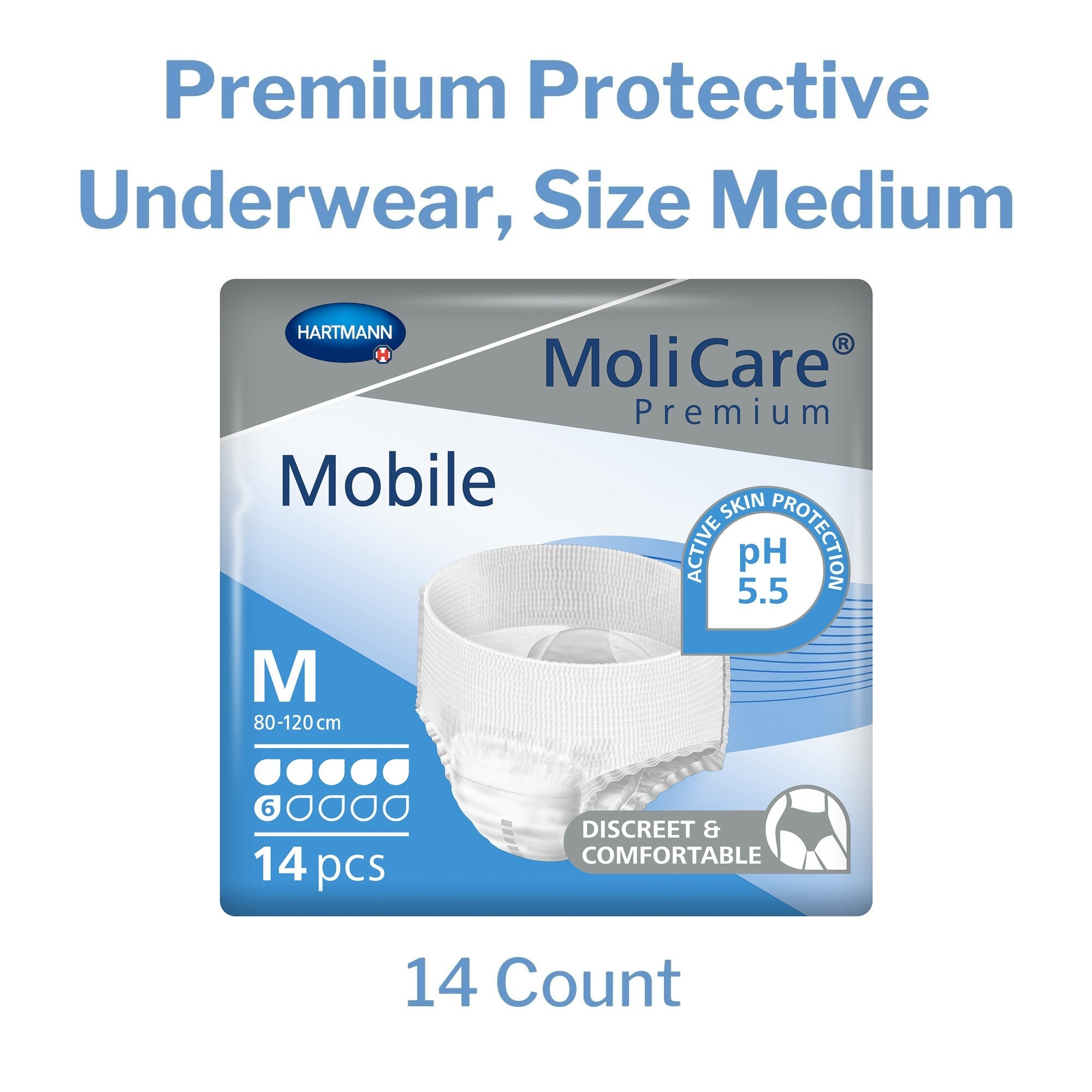 unisex adult absorbent underwear molicare premium mobile 6d pull on with tear away seams medium disposable moderate absorbency packaging type case