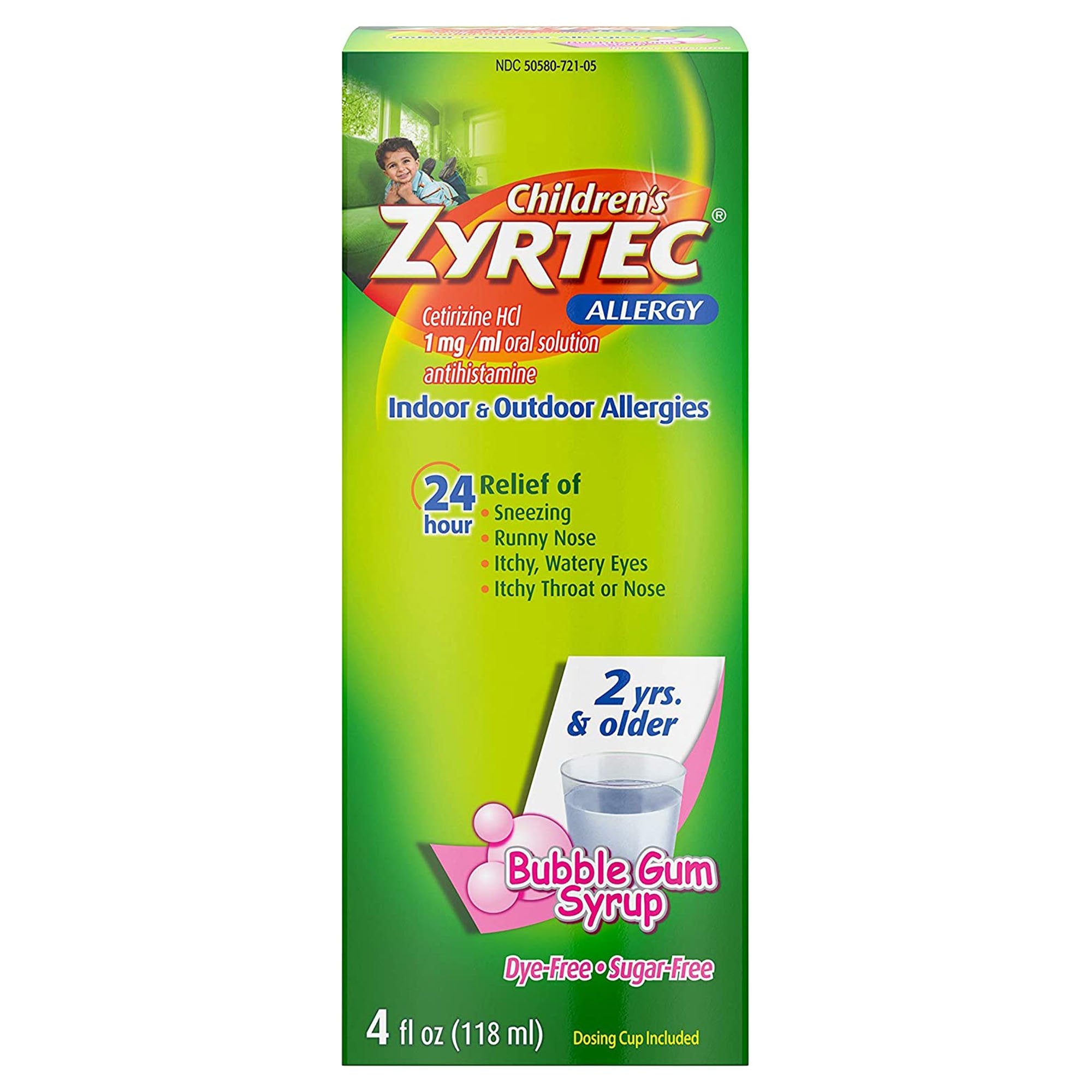Children's Allergy Relief Children's Zyrtec 1 mg / 1 mL Strength Syrup 4 oz.,Packaging Type- Each