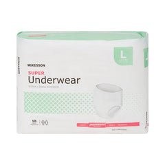 Unisex Adult Absorbent Underwear McKesson Pull On with Tear Away Seams Large Disposable Moderate Absorbency | 4BG/Case
