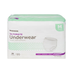 Unisex Adult Absorbent Underwear McKesson Pull On with Tear Away Seams Medium Disposable Heavy Absorbency | 4BG/Case