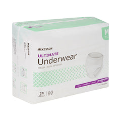 Unisex Adult Absorbent Underwear McKesson Pull On with Tear Away Seams Medium Disposable Heavy Absorbency | 4BG/Case