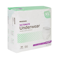 Unisex Adult Absorbent Underwear McKesson Pull On with Tear Away Seams X-Large Disposable Heavy Absorbency | 4BG/Case