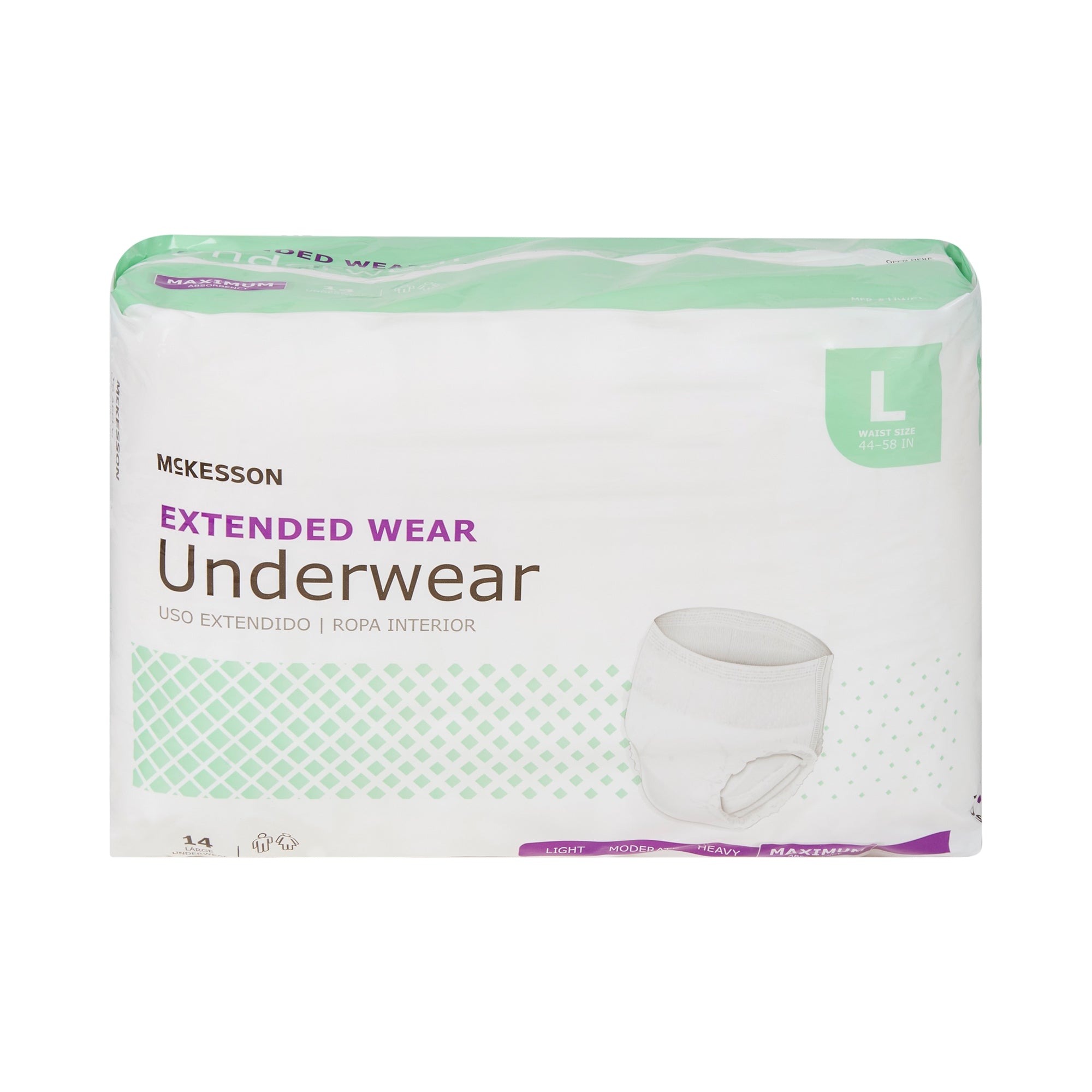 Unisex Adult Absorbent Underwear McKesson Pull On with Tear Away Seams Large Disposable Heavy Absorbency | 4BG/Case