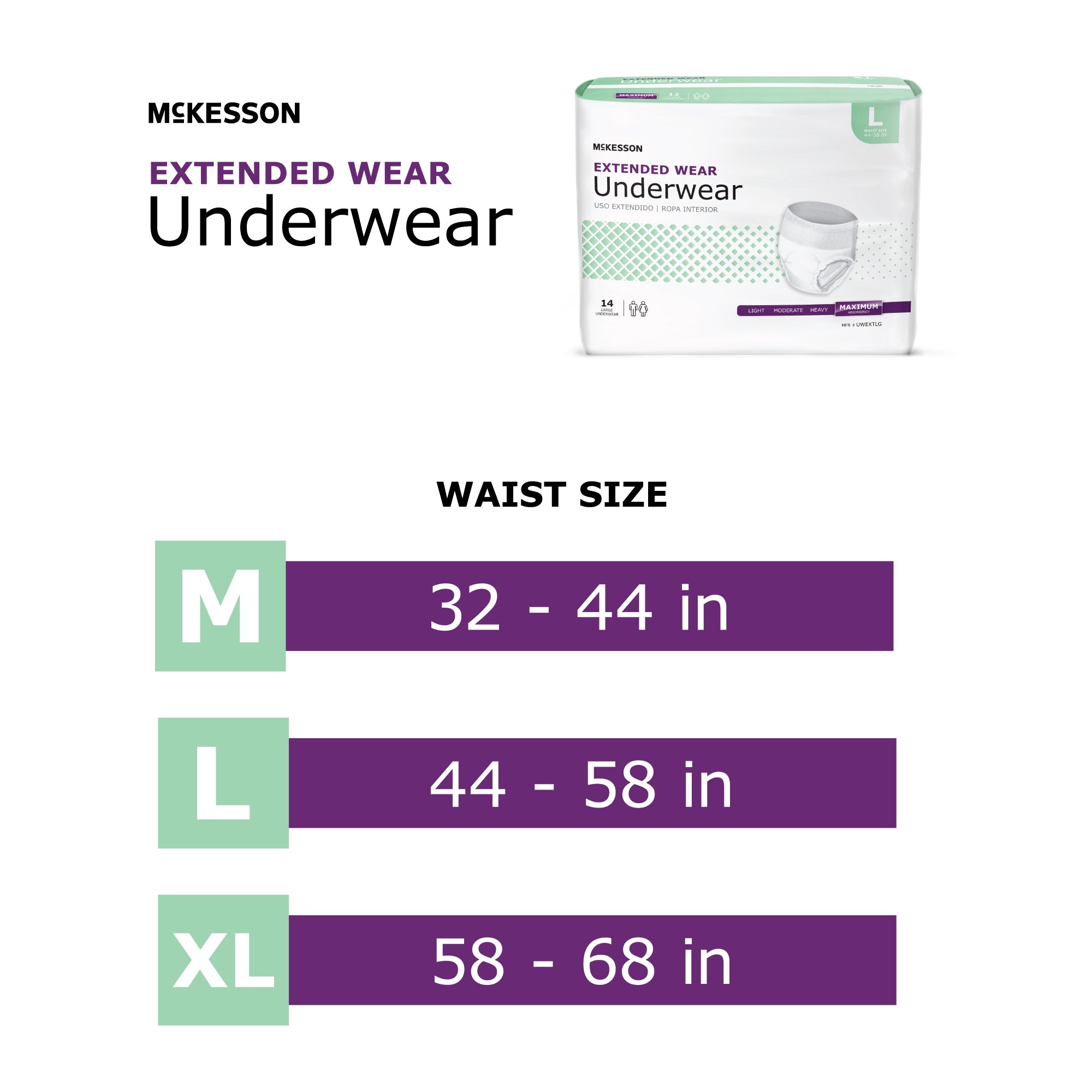 Unisex Adult Absorbent Underwear McKesson Pull On with Tear Away Seams Large Disposable Heavy Absorbency | 4BG/Case