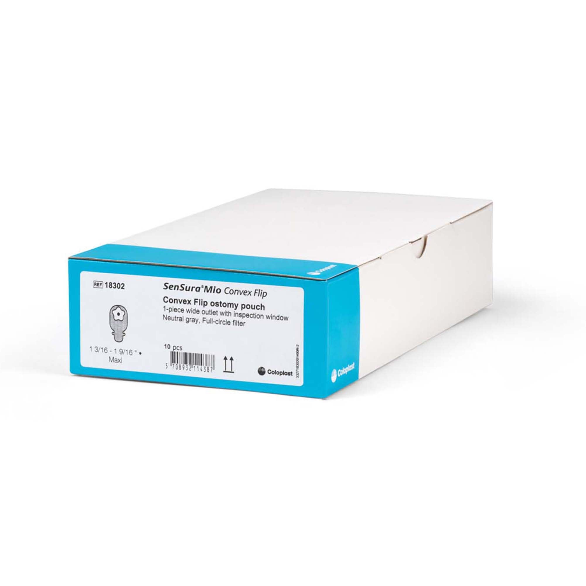 Ostomy Pouch SenSura Mio Concave One-Piece System 11 Inch Length, Maxi Convex, Pre-Cut 1-3/16 Inch Stoma Drainable,Packaging Type- Box