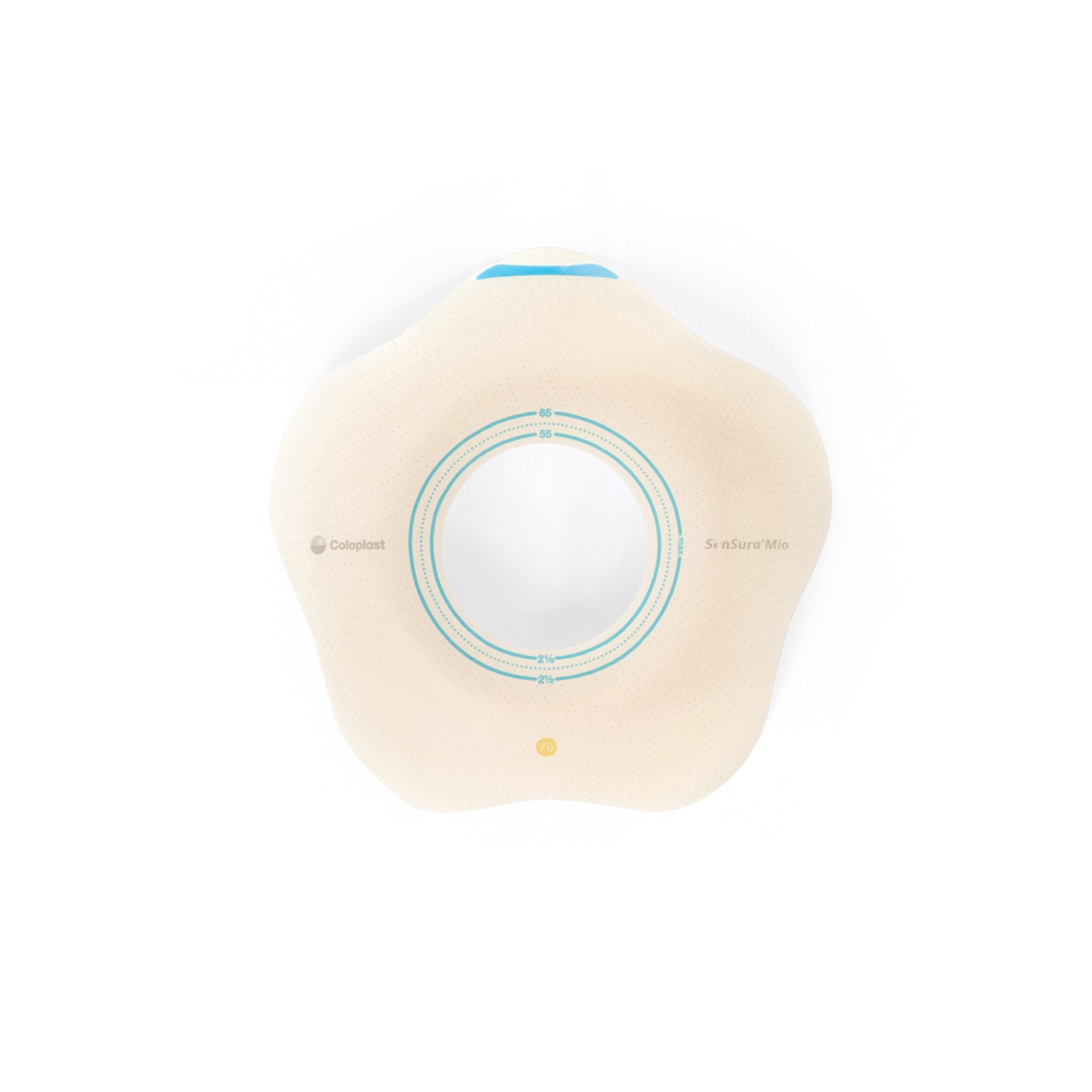 Ostomy Barrier SenSura Mio Convex Flip Precut, Extended Wear Elastic Adhesive 60 mm Flange Blue Code System 1-9/16 Inch Opening | 5/Box