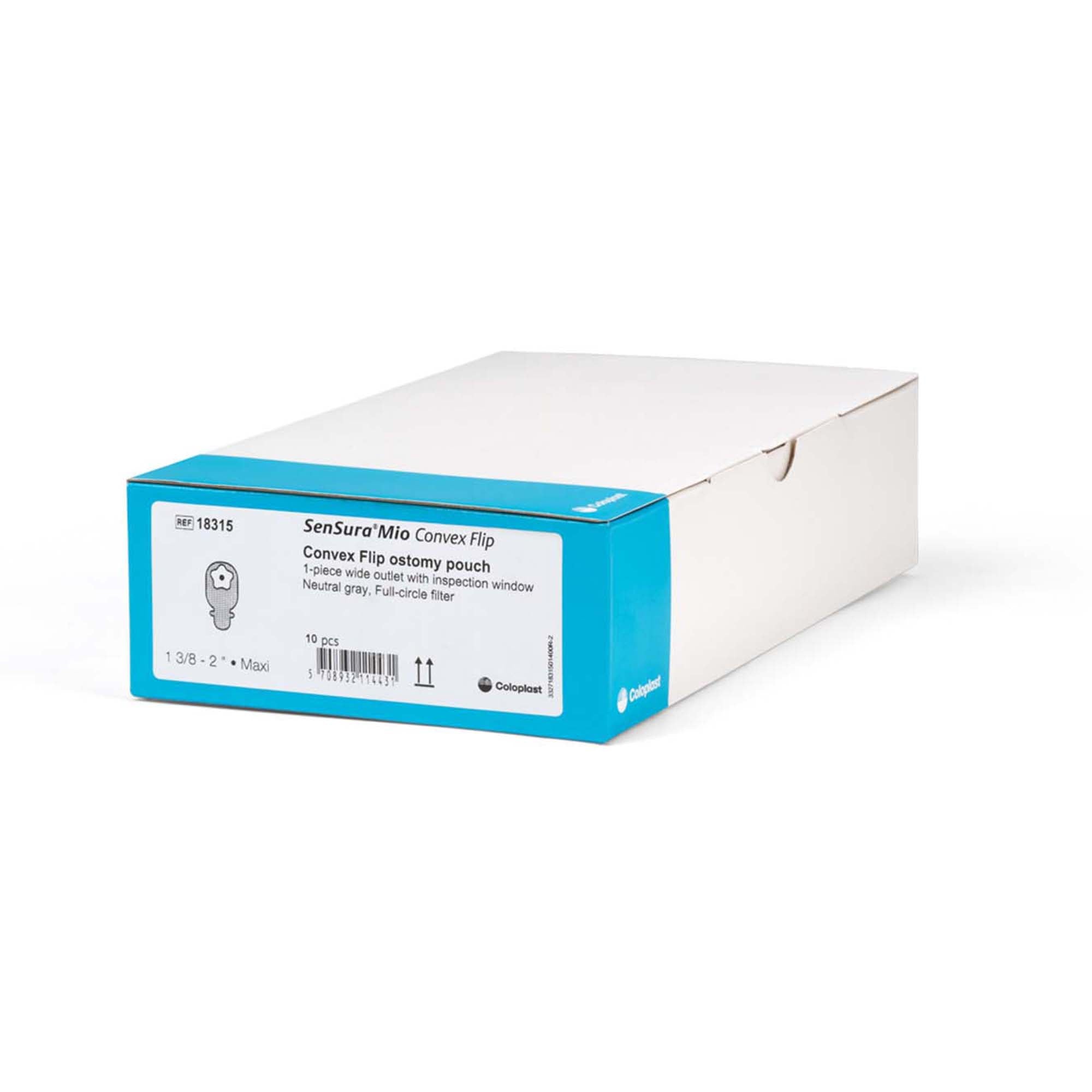 Ostomy Pouch SenSura Mio Convex One-Piece System 11 Inch Length, Maxi Convex, Pre-Cut 1-3/8 Inch Stoma Drainable,Packaging Type- Box