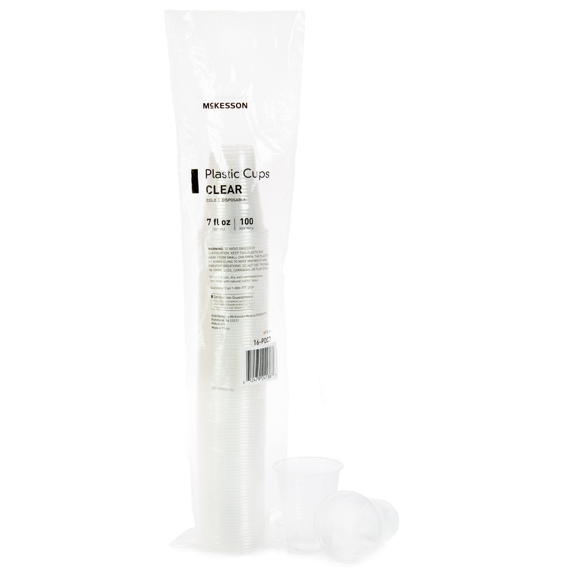 Drinking Cup McKesson 7 oz. Clear Polypropylene Disposable, Packaging Type- Case