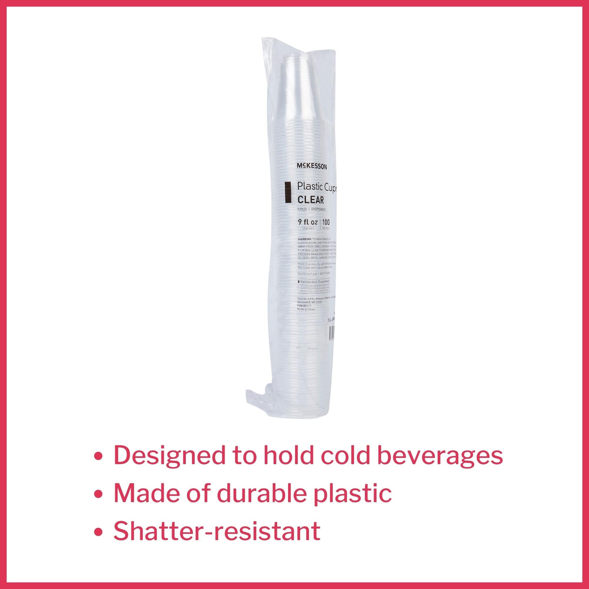 Drinking Cup McKesson 9 oz. Clear Polypropylene Disposable, Packaging Type- Case