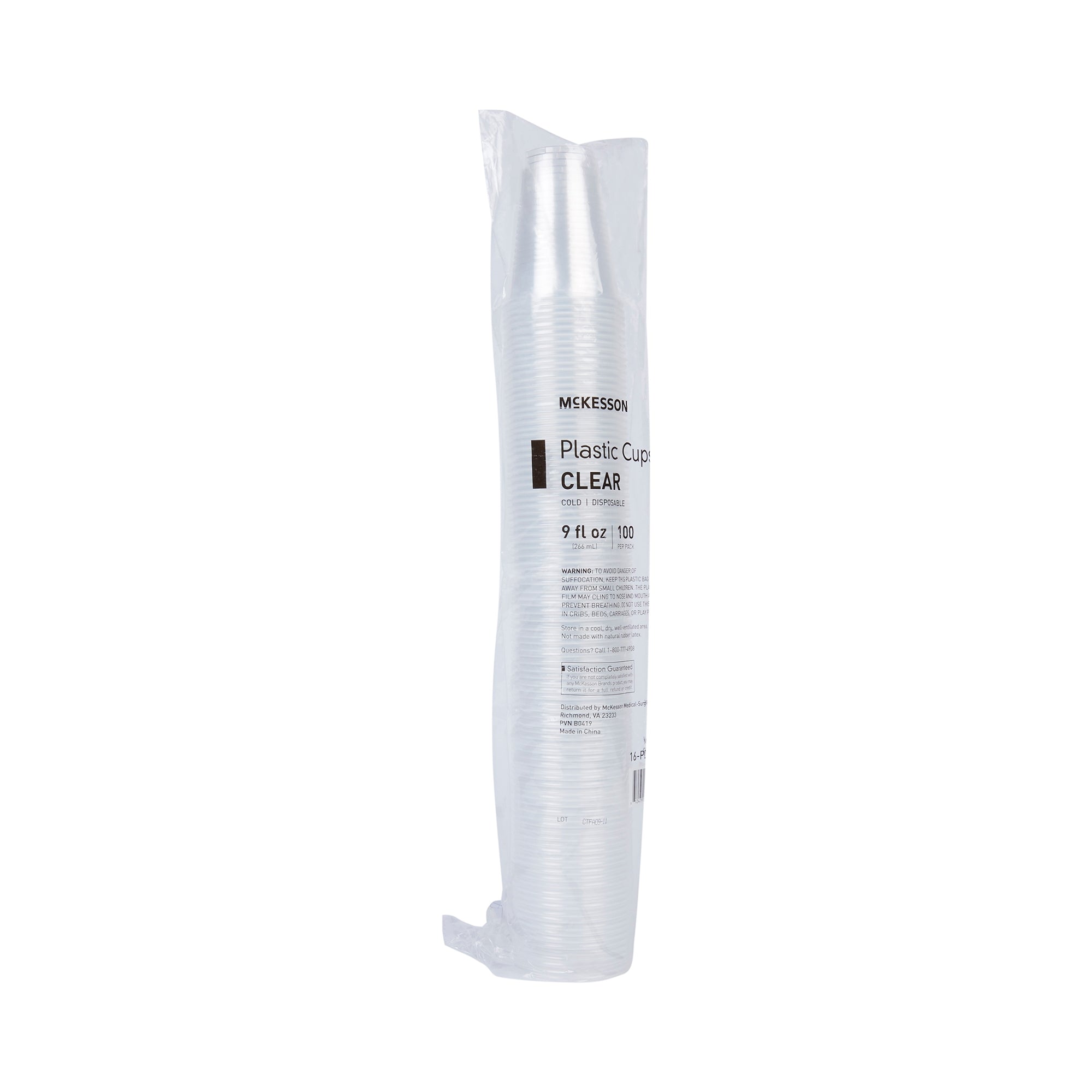Drinking Cup McKesson 9 oz. Clear Polypropylene Disposable, Packaging Type- Case