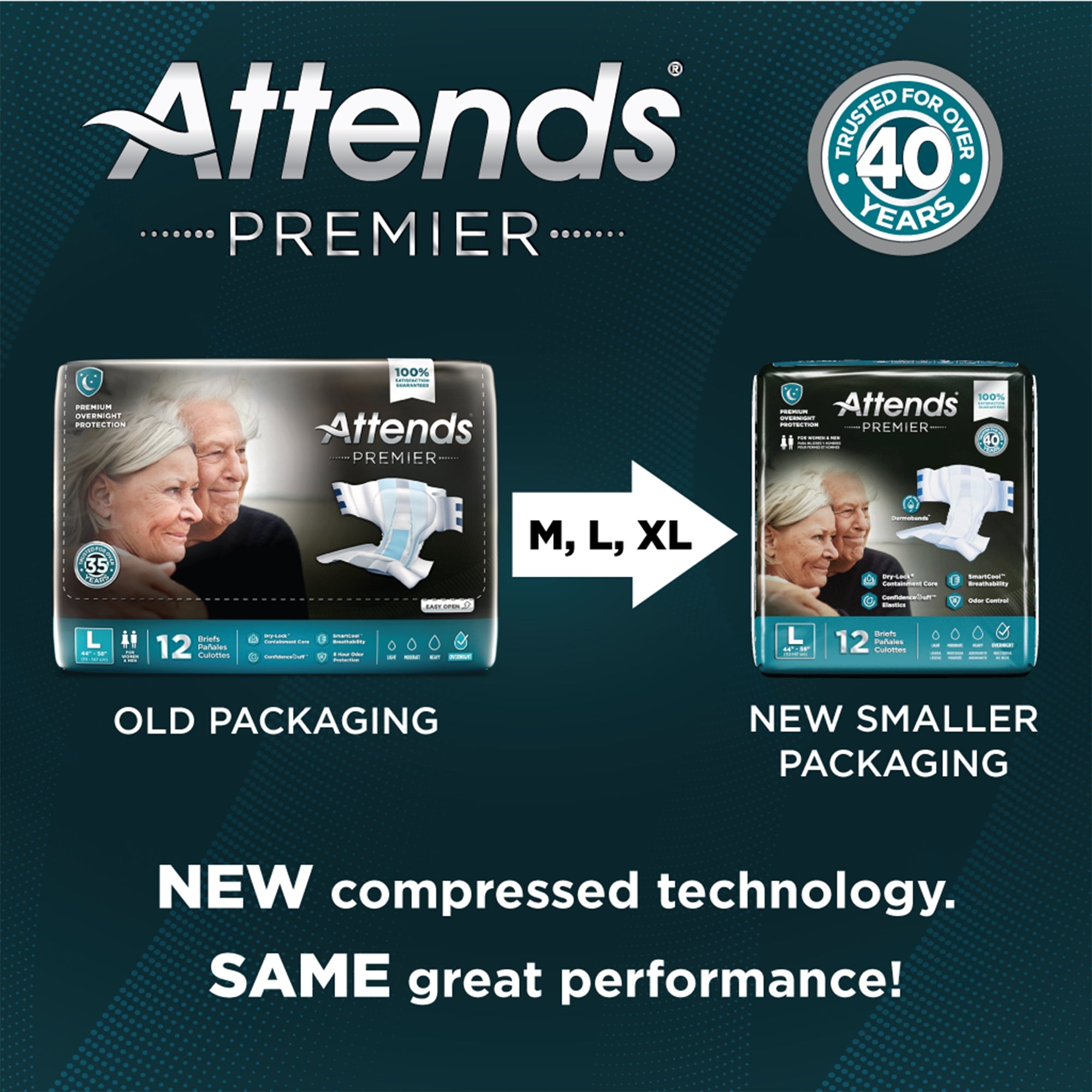 Unisex Adult Fecal Incontinence Pads Brief Attends Premier Medium Disposable Heavy Absorbency