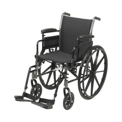 McKesson Lightweight Wheelchair – Black Dual Axle Desk-Length Arm with Swing-Away Footrest, 20" Seat, Adult 300 lb Capacity | HCPCS K0007