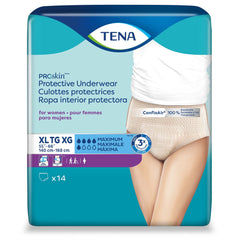 female adult absorbent underwear tena proskin protective pull on with tear away seams x large disposable moderate absorbency packaging type case