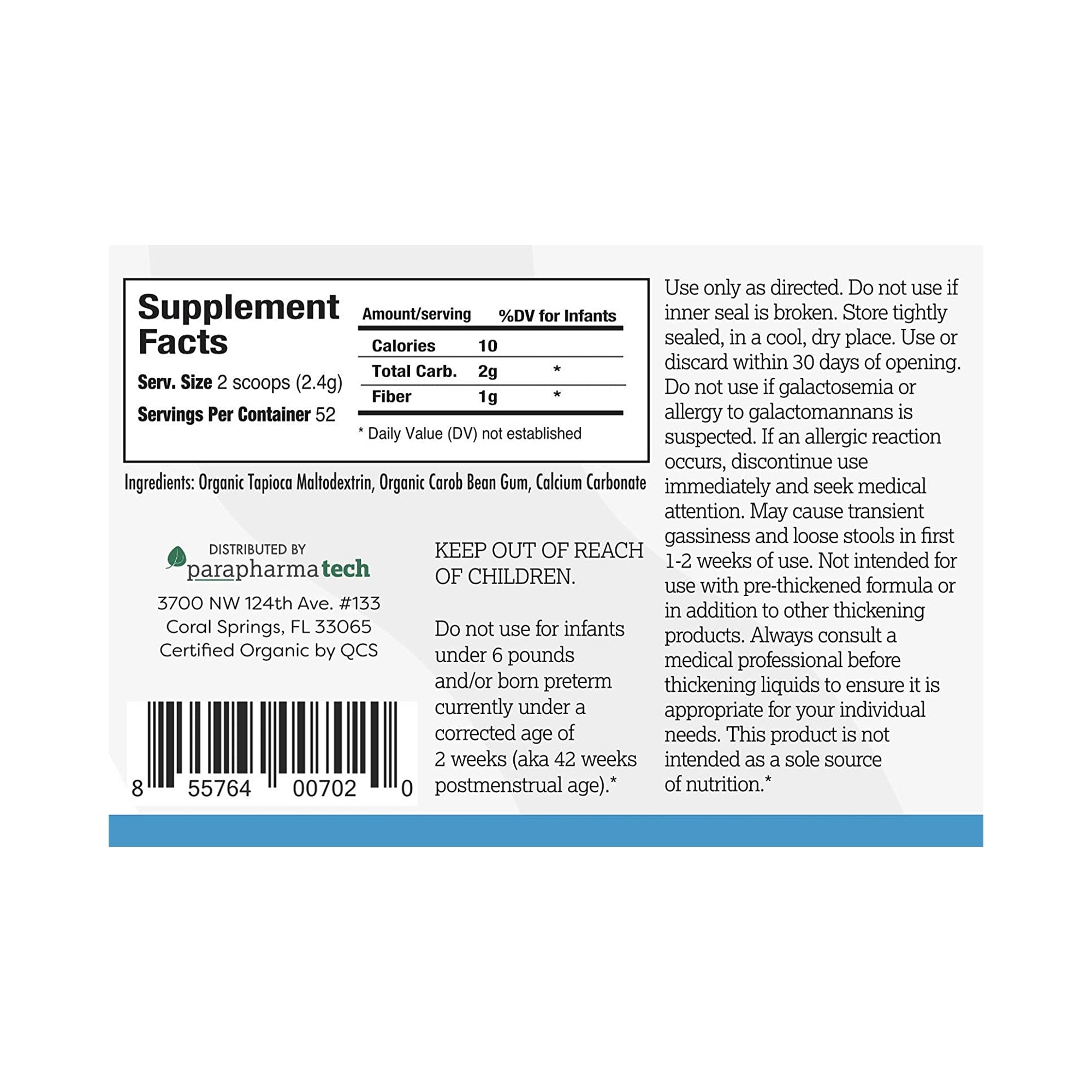 Infant Formula and Breast Milk Thickener Gelmix 4.4 oz. Jar Unflavored Powder IDDSI Level 1 Slightly Thick, Packaging Type- Each