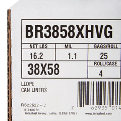 Trash Bag McKesson 45 gal. Gray LLDPE 1.1 mil 38 X 58 Inch Star Seal Bottom Coreless Roll, Packaging Type- Case