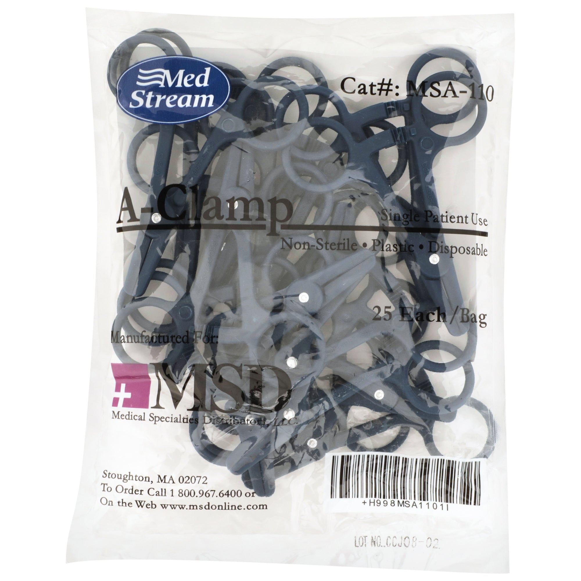 Tubing Clamp McKesson 4-7/8 Inch Length Plastic, Packaging Type- Each