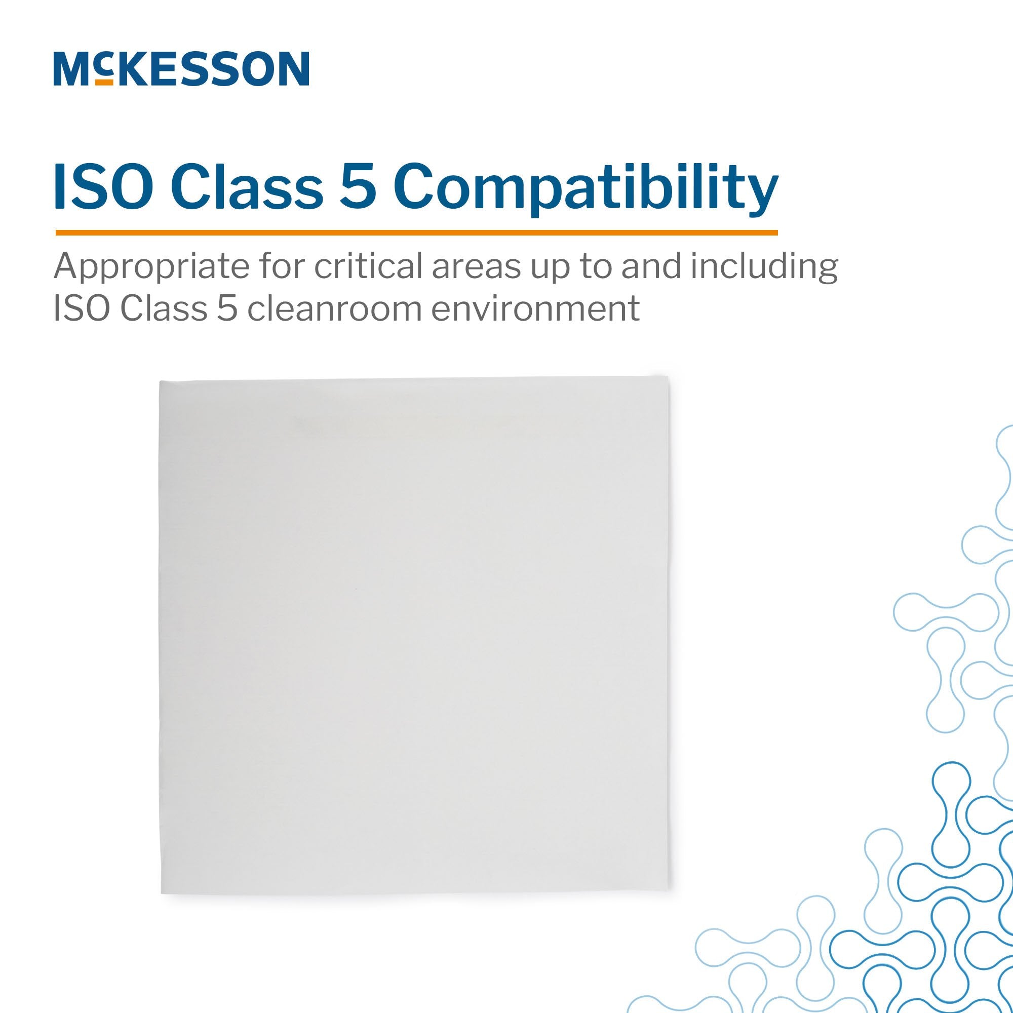 Cleanroom Wipe McKesson ISO Class 5 White Sterile Polyester / Cellulose 12 X 12 Inch Disposable, Packaging Type- Case